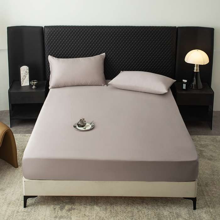 91家纺网 家纺一手货源 找家纺 简宜家居（朝初家纺） 2025新款兰精天丝单床笠 柔肌-棕咖