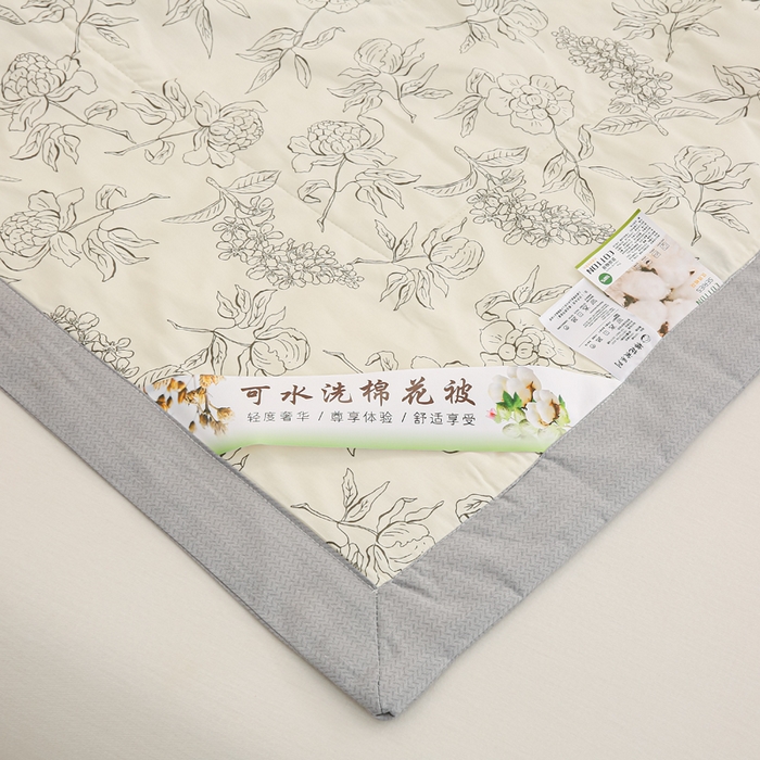 91家纺网 家纺一手货源 找家纺 锦鹭被业 2025新款A类里外全棉印花夏被 山茶花