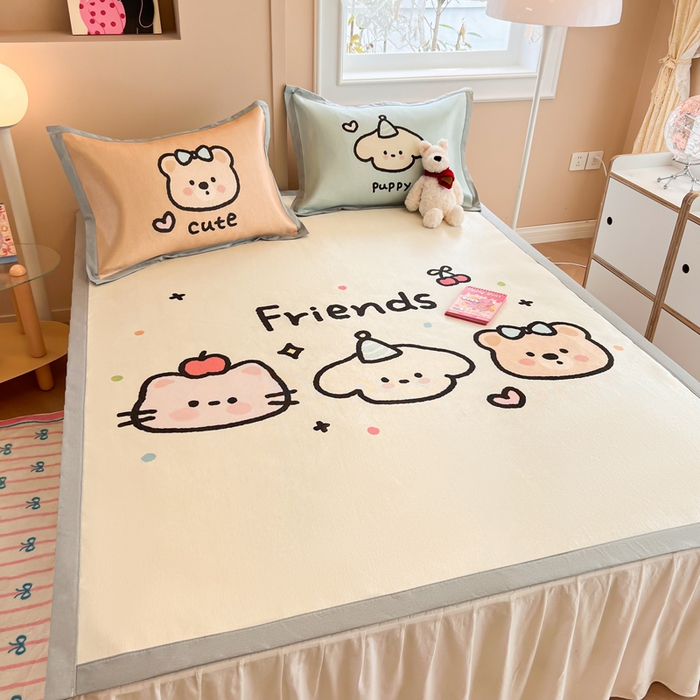 91家纺网 家纺一手货源 找家纺 （总）慕尚2025新款大板卡通冰丝席三件套