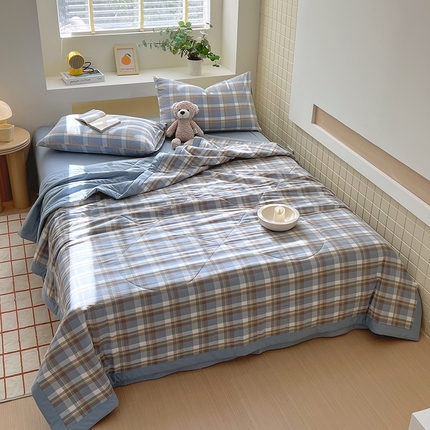 91家纺网 家纺一手货源 找家纺 （总）春皖 2025春夏新款全棉色织水洗棉夏被夏凉被空调被-云恋系列