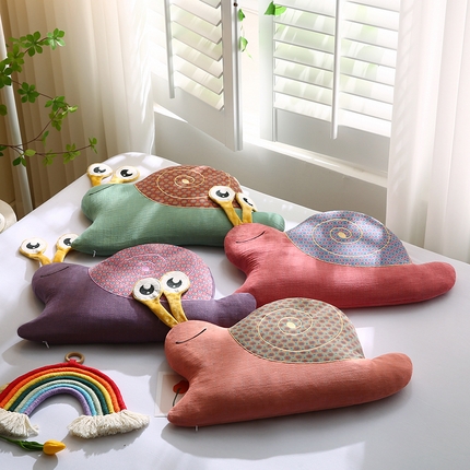 蔻眠 2025圆点蜗牛-全棉双层纱卡通儿童荞麦枕芯成人枕头 主图 35x55cm