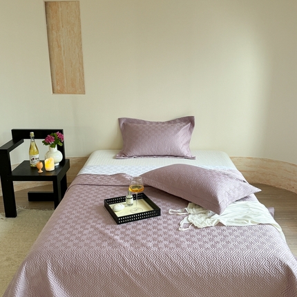 诗黛尔2025新款60S床盖三件套-夏被 溯回-清新紫