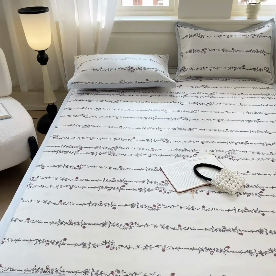 91家纺网 家纺一手货源 找家纺 （总）绒艺席业 2025新款600D冰丝印花数码印花冰藤席赫本风系列