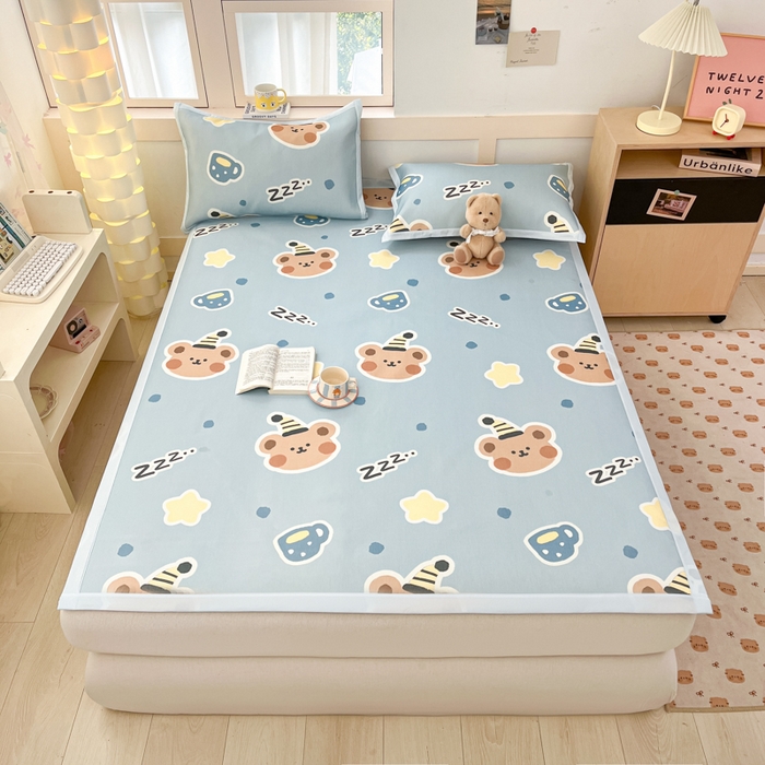 91家纺网 家纺一手货源 找家纺 （总）绒艺席业 2025新款600D冰丝印花数码印花冰藤席卡通小清新系列