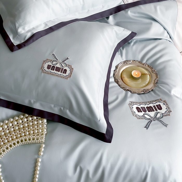 91家纺网 家纺一手货源 找家纺 品家居2025新款高支高密贡缎长绒棉四件套 觅-蓝