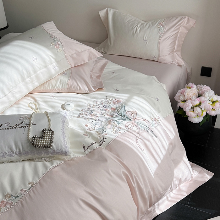 91家纺网 家纺一手货源 找家纺 （总）优悦生活馆 2025新款全棉新疆长绒棉四件套-鸢尾花畔 控价