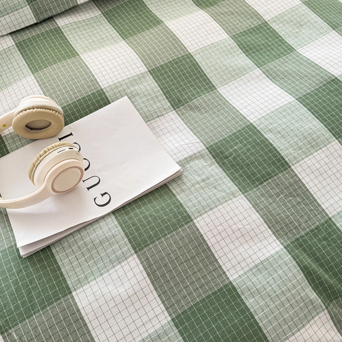 91家纺网 家纺一手货源 找家纺 2025新款全棉色织老粗布单床单 言格