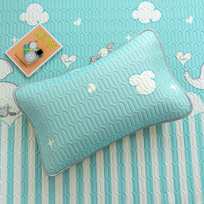 91家纺网 家纺一手货源 找家纺 默忆 2025新款凉感丝印花乳胶凉席 大白象