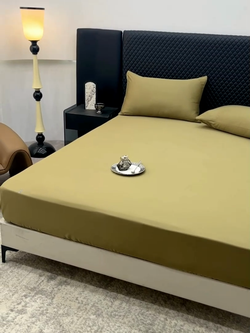 91家纺网 家纺一手货源 找家纺 简宜家居（朝初家纺） 2025新款兰精天丝单床笠 柔肌-松绿