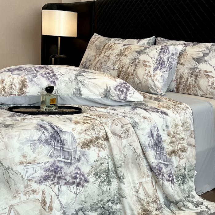 91家纺网 家纺一手货源 找家纺 花满路 2025新款成人夏被 兰亭