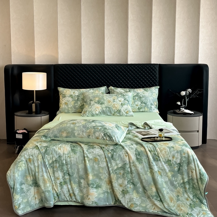 91家纺网 家纺一手货源 找家纺 花满路 2025新款成人夏被 丹青