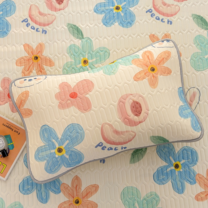 91家纺网 家纺一手货源 找家纺 默忆 2025新款凉感丝印花乳胶凉席 夏天味道