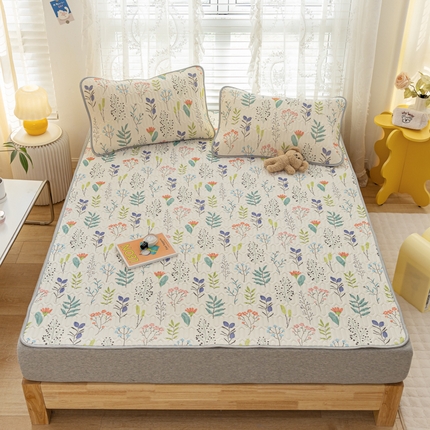 默忆 2025新款凉感丝印花乳胶凉席 鸟语花香