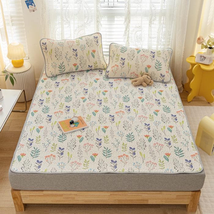 91家纺网 家纺一手货源 找家纺 默忆 2025新款凉感丝印花乳胶凉席 鸟语花香