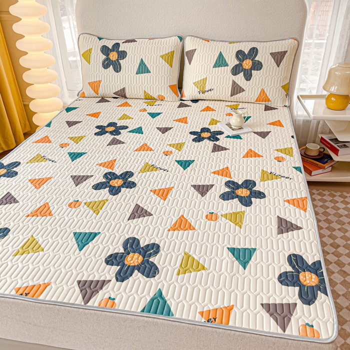 91家纺网 家纺一手货源 找家纺 默忆 2025新款凉感丝印花乳胶凉席 迷迭香