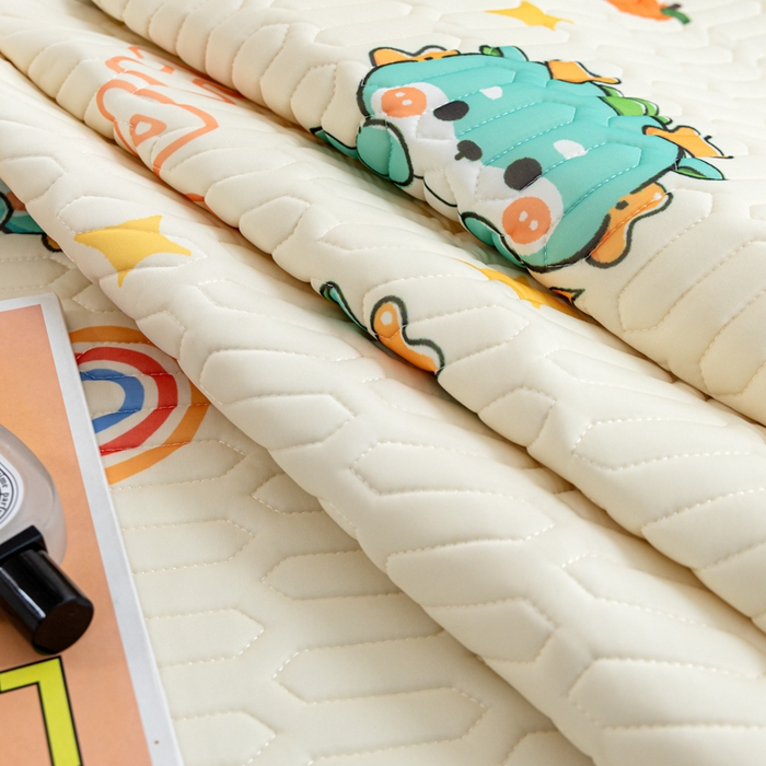 91家纺网 家纺一手货源 找家纺 默忆 2025新款凉感丝印花乳胶凉席 恐龙派对