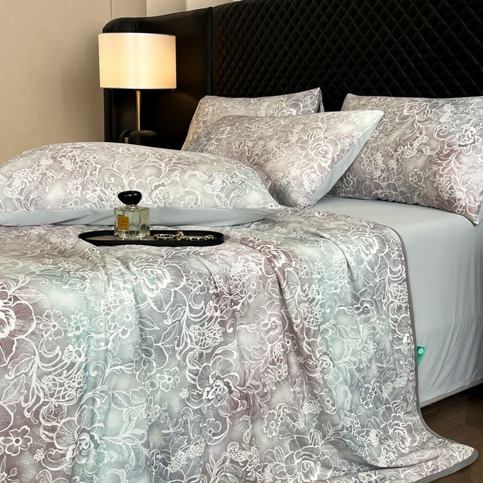 91家纺网 家纺一手货源 找家纺 花满路 2025新款成人夏被 烟波