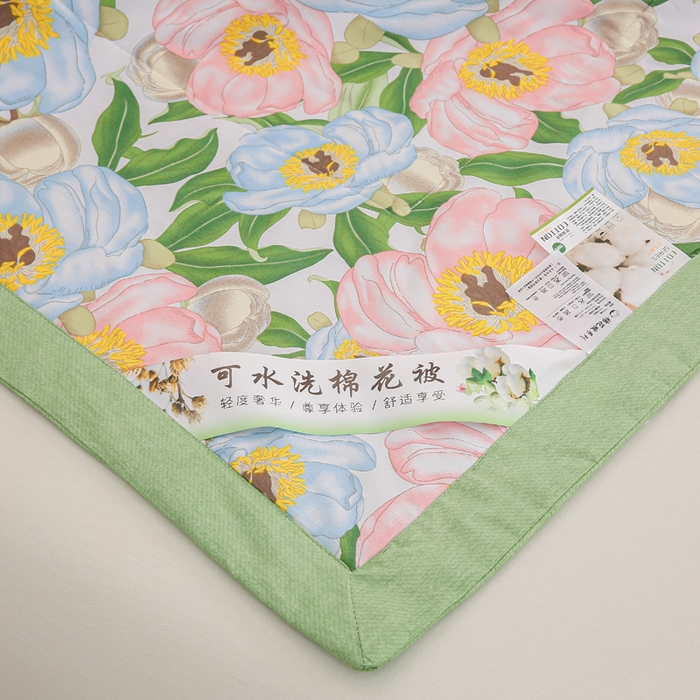 91家纺网 家纺一手货源 找家纺 锦鹭被业 2025新款A类里外全棉印花夏被 雨后彩虹