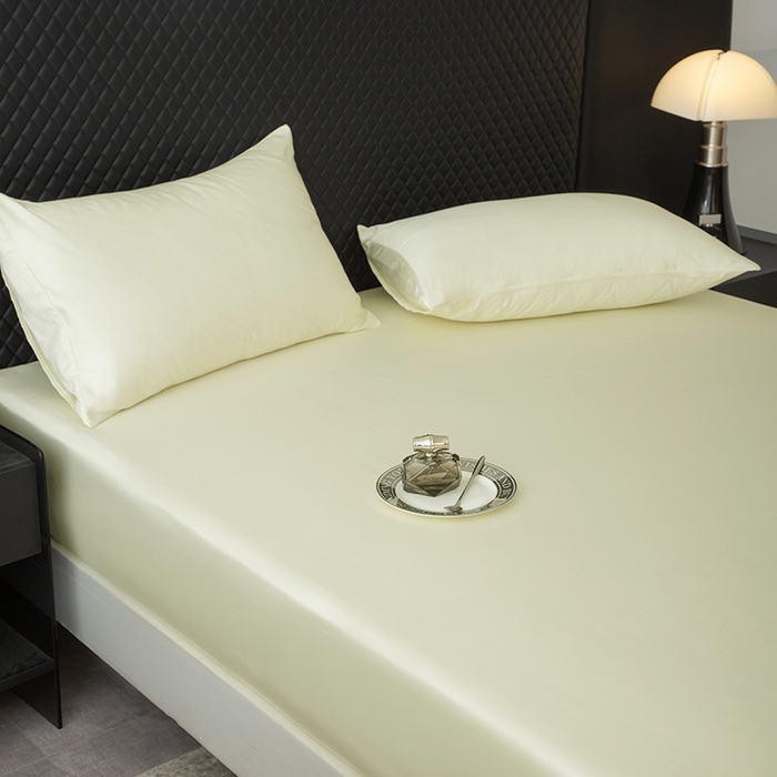 91家纺网 家纺一手货源 找家纺 简宜家居（朝初家纺） 2025新款兰精天丝单床笠 柔肌-绵白