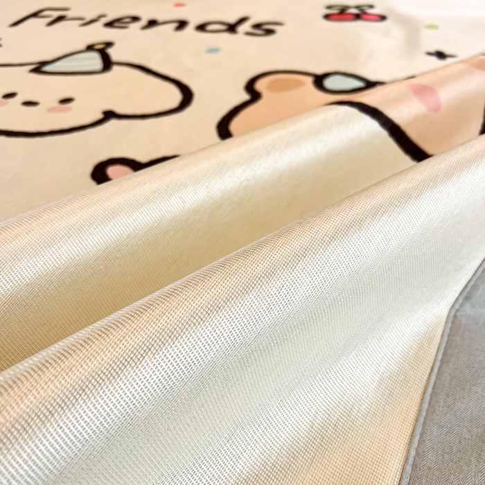 91家纺网 家纺一手货源 找家纺 慕尚2025新款大板卡通冰丝席三件套 3个好朋友