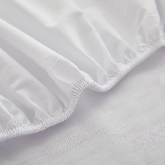 91家纺网 家纺一手货源 找家纺 艾橙家纺 2025新款正宗133x72喷气织造全棉纯棉纯色床笠三件套 雪月白