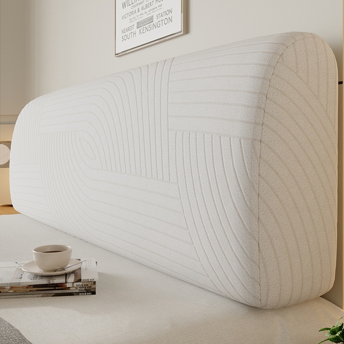 91家纺网 家纺一手货源 找家纺 沐沐2026新款流茵床头罩 亚麻白