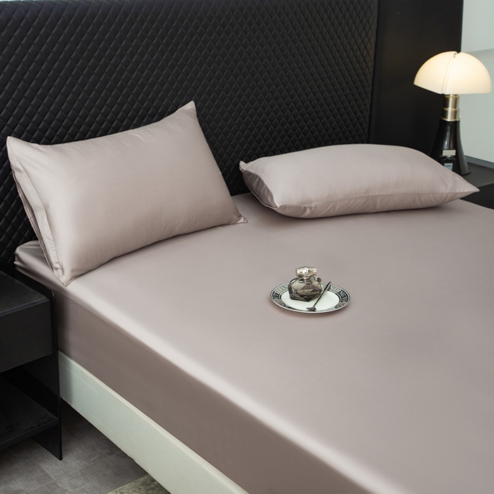 91家纺网 家纺一手货源 找家纺 简宜家居（朝初家纺） 2025新款兰精天丝单床笠 柔肌-棕咖