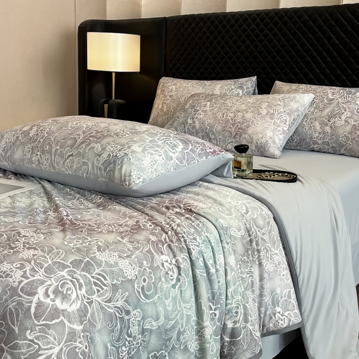 91家纺网 家纺一手货源 找家纺 花满路 2025新款成人夏被 烟波