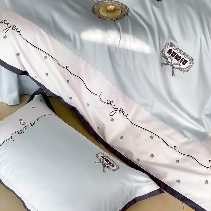 91家纺网 家纺一手货源 找家纺 品家居2025新款高支高密贡缎长绒棉四件套 觅-蓝