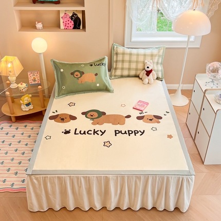 91家纺网 家纺一手货源 找家纺 慕尚2025新款大板卡通冰丝席三件套 小趴菜