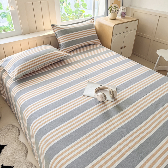 91家纺网 家纺一手货源 找家纺 2025新款全棉色织老粗布单床单 迟暮