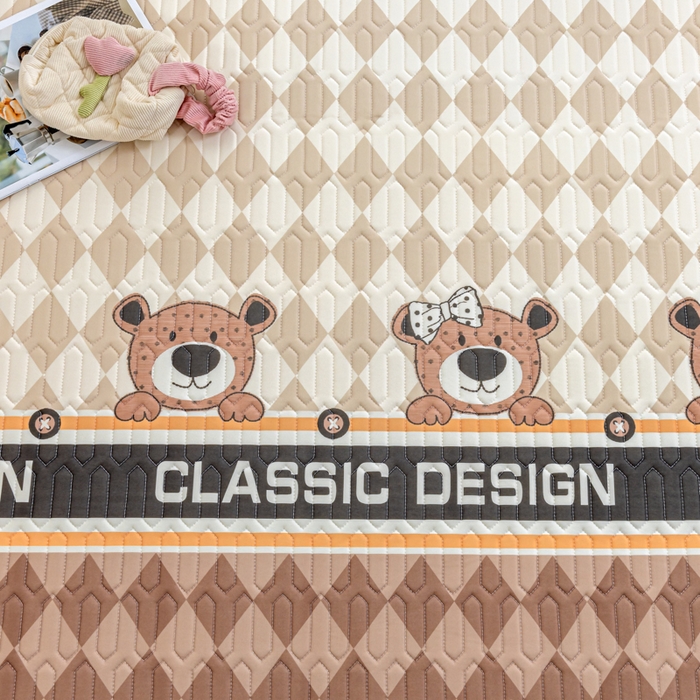 91家纺网 家纺一手货源 找家纺 默忆 2025新款凉感丝印花乳胶凉席 美好时光