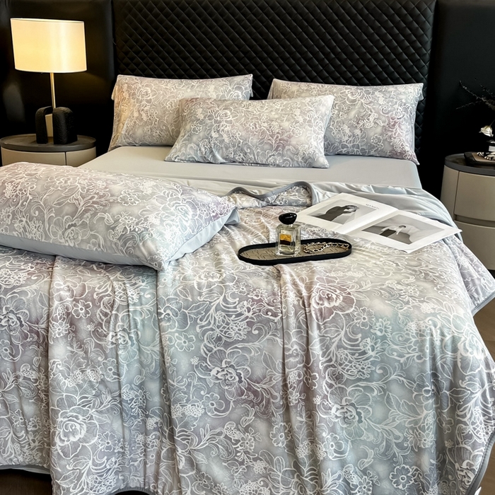 91家纺网 家纺一手货源 找家纺 花满路 2025新款成人夏被 烟波