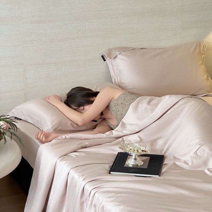 91家纺网 家纺一手货源 找家纺 （总）茧羽世家 2025天丝纯色床笠夏被被子如丝系列