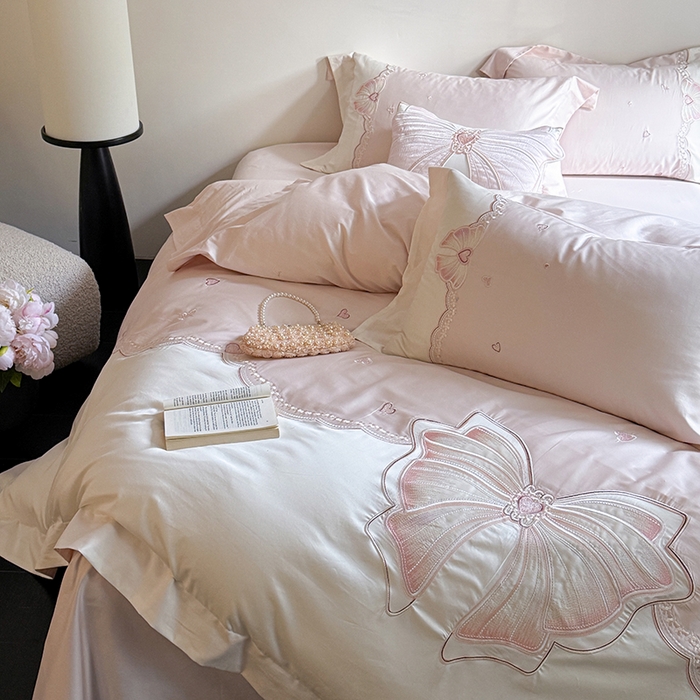 91家纺网 家纺一手货源 找家纺 优悦生活馆 2025新款全棉新疆长绒棉四件套-恋恋时光 控价 恋恋时光-仙女粉