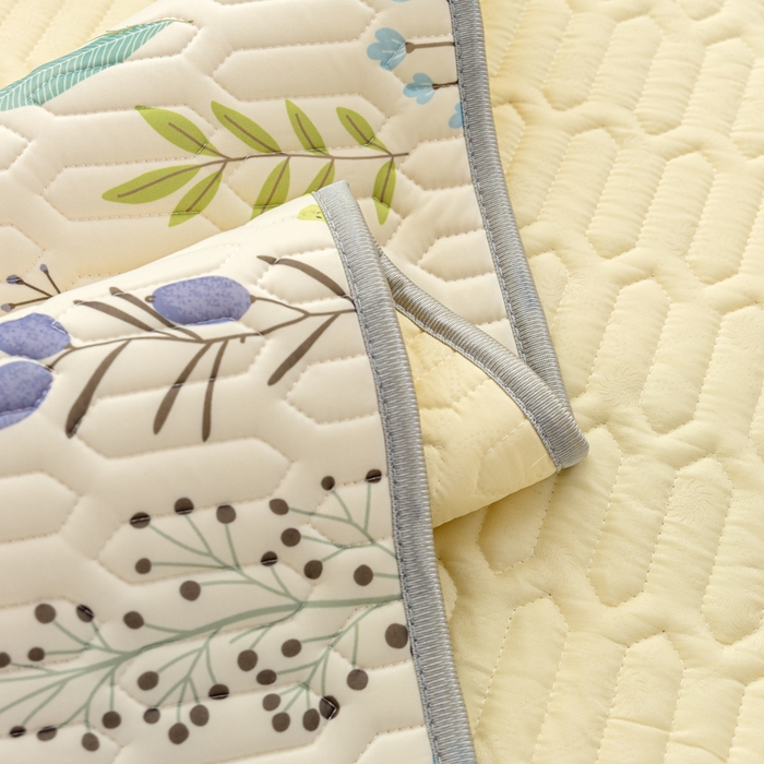 91家纺网 家纺一手货源 找家纺 默忆 2025新款凉感丝印花乳胶凉席 鸟语花香