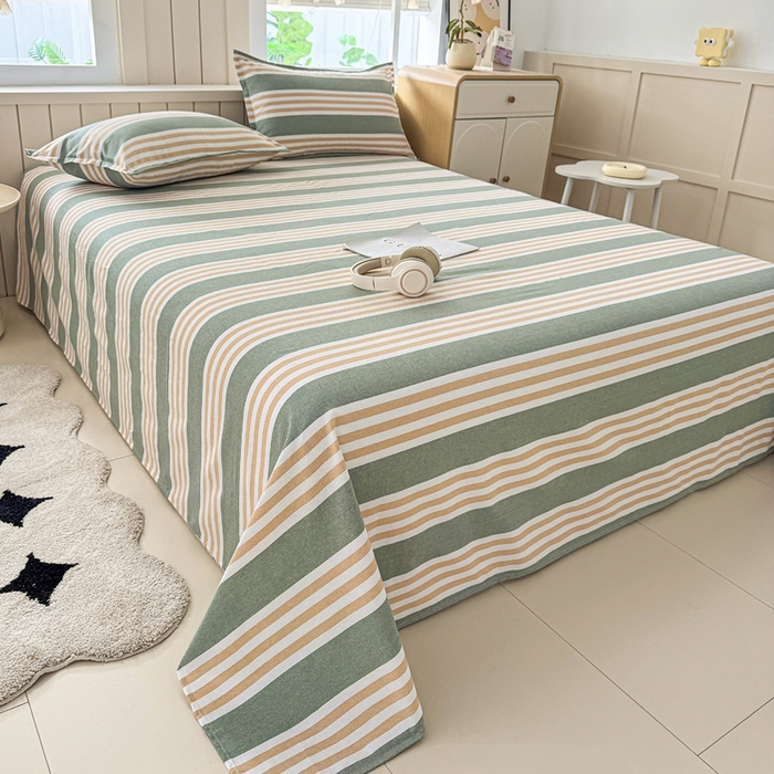 91家纺网 家纺一手货源 找家纺 2025新款全棉色织老粗布单床单 春燕