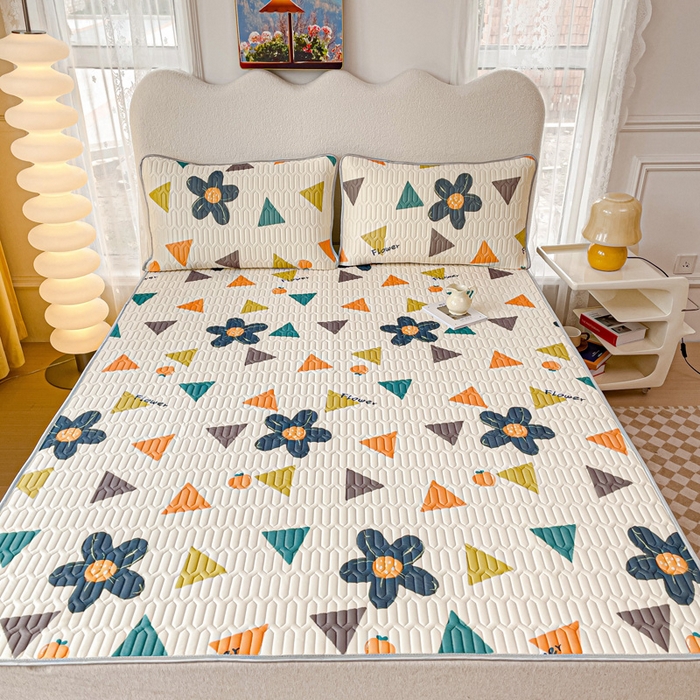 91家纺网 家纺一手货源 找家纺 默忆 2025新款凉感丝印花乳胶凉席 迷迭香