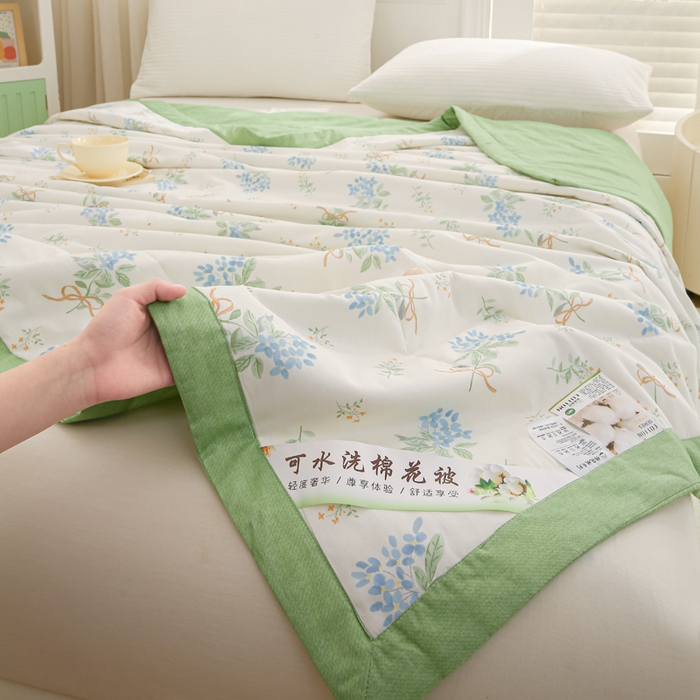 91家纺网 家纺一手货源 找家纺 （总）锦鹭被业 2025新款里外全棉印花棉花夏被纯棉夏凉被空调被棉花被