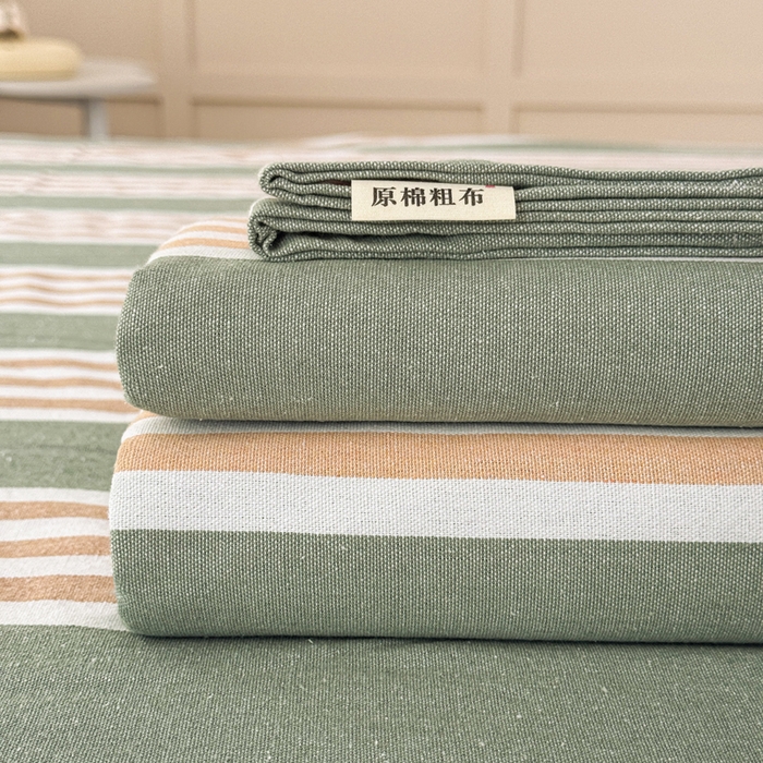 91家纺网 家纺一手货源 找家纺 2025新款全棉色织老粗布单床单 春燕