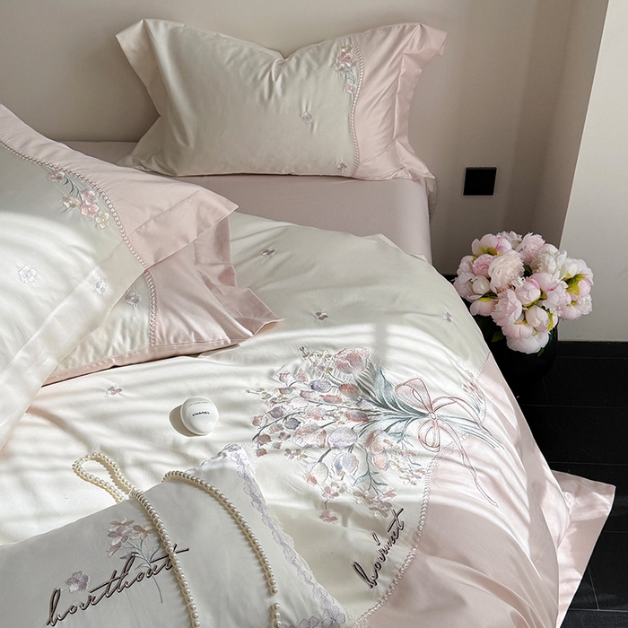 91家纺网 家纺一手货源 找家纺 （总）优悦生活馆 2025新款全棉新疆长绒棉四件套-鸢尾花畔 控价