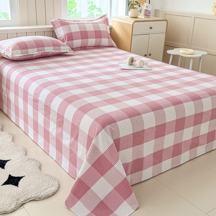 91家纺网 家纺一手货源 找家纺 2025新款全棉色织老粗布单床单 樱络