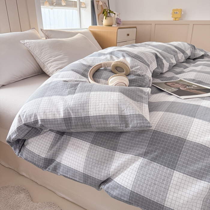 91家纺网 家纺一手货源 找家纺 （总）2025新款全棉色织老粗布四件套