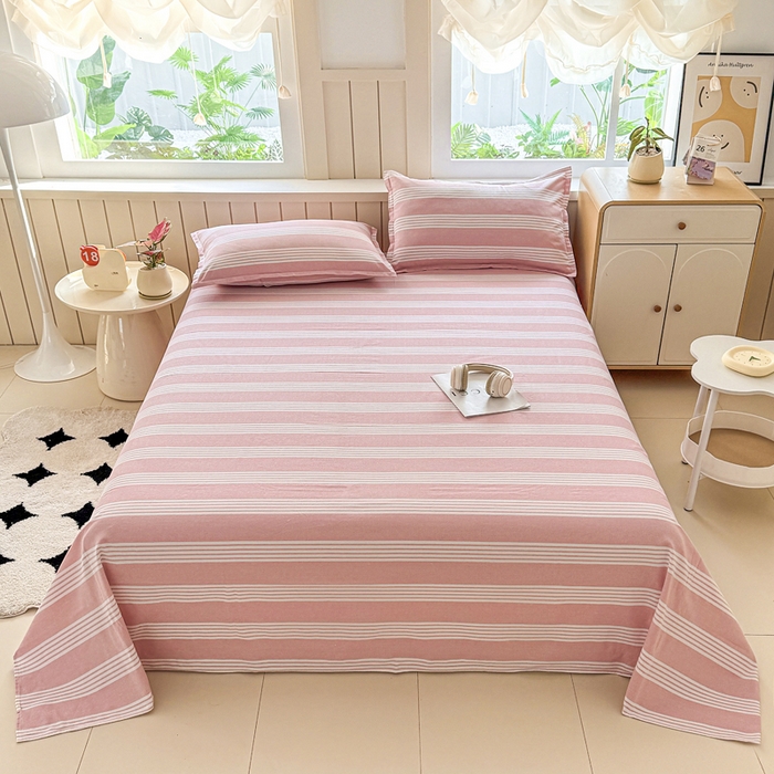 91家纺网 家纺一手货源 找家纺 2025新款全棉色织老粗布单床单 错落