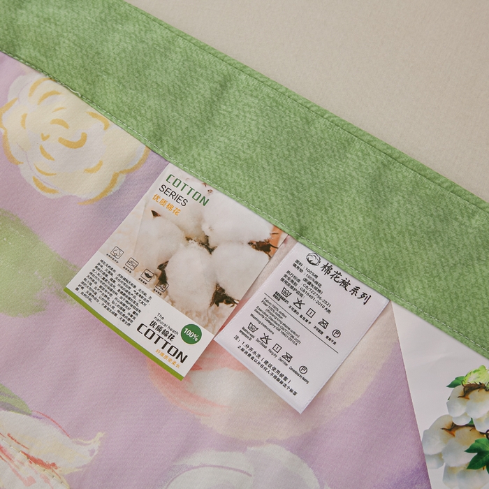 91家纺网 家纺一手货源 找家纺 锦鹭被业 2025新款A类里外全棉印花夏被 花幽兰