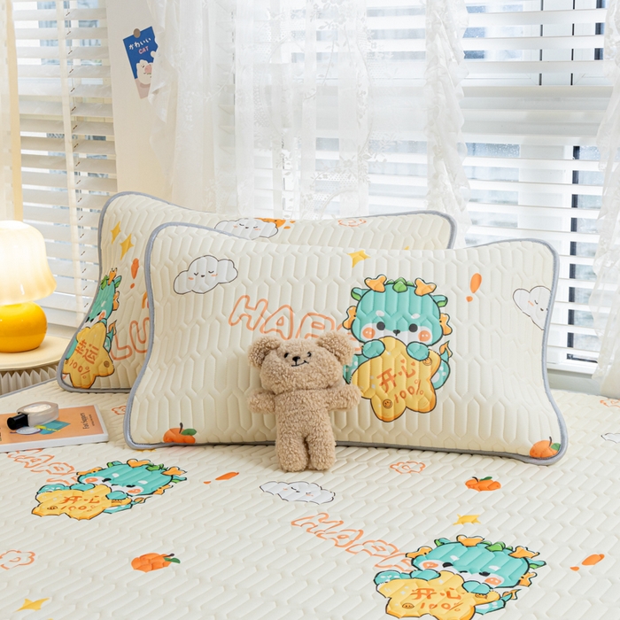 91家纺网 家纺一手货源 找家纺 默忆 2025新款凉感丝印花乳胶凉席 恐龙派对