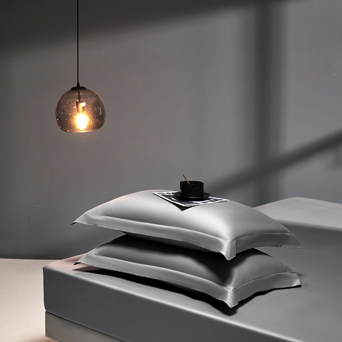 91家纺网 家纺一手货源 找家纺 秀色2025新款高端纯棉床笠单件全棉全包床套三件套100s新疆长绒棉酒店床垫保护套 梦易-典雅灰