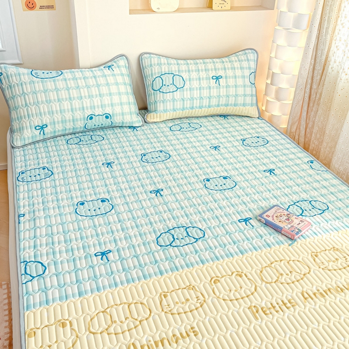 91家纺网 家纺一手货源 找家纺 柒月家居 2025新款小清新乳胶凉席 好伙伴