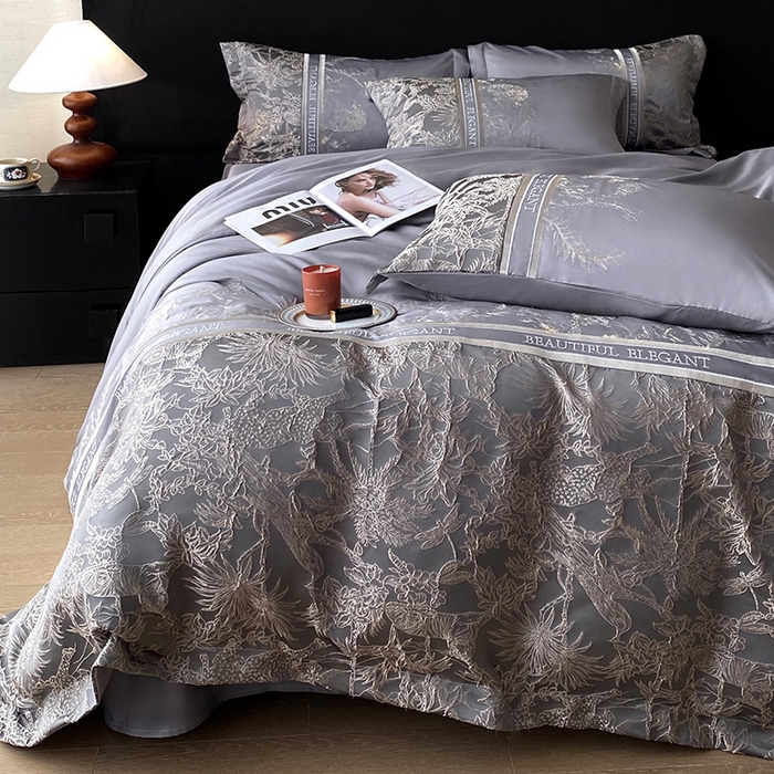 91家纺网 家纺一手货源 找家纺 （总）优悦生活馆 2025新款冰丝浮雕绣花四件套