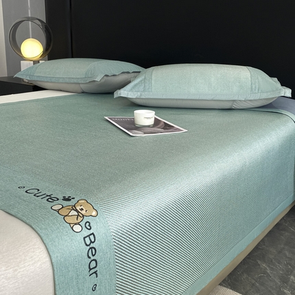 91家纺网 家纺一手货源 找家纺 （总）莱米家纺 2025新款加厚凉感绣花冰藤席